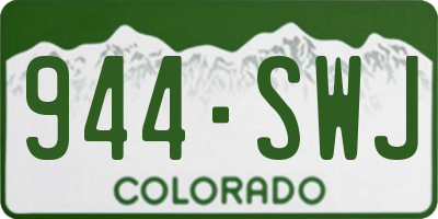 CO license plate 944SWJ