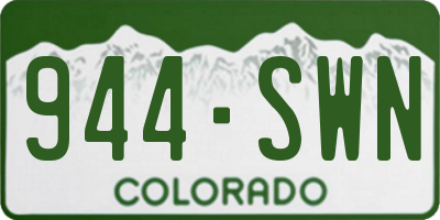 CO license plate 944SWN