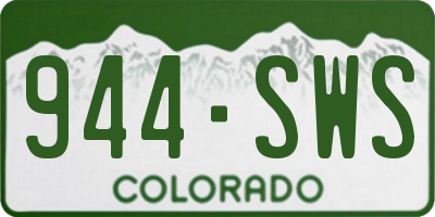 CO license plate 944SWS