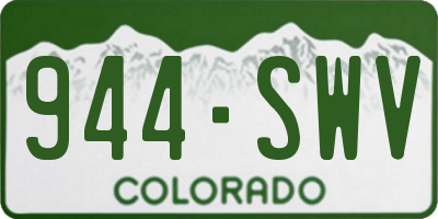 CO license plate 944SWV