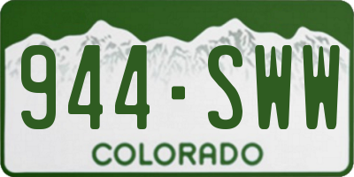 CO license plate 944SWW