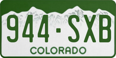 CO license plate 944SXB