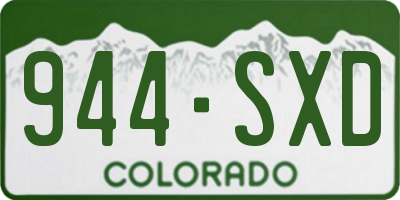 CO license plate 944SXD
