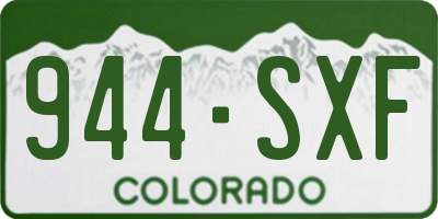 CO license plate 944SXF
