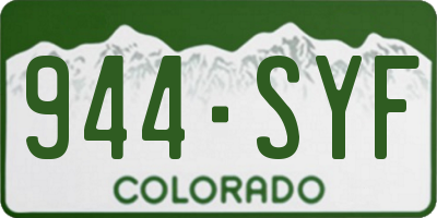 CO license plate 944SYF