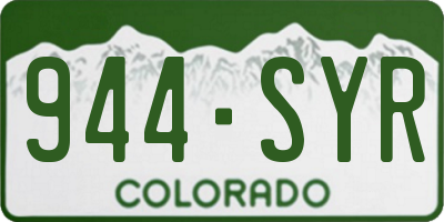 CO license plate 944SYR