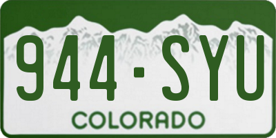 CO license plate 944SYU