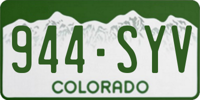 CO license plate 944SYV