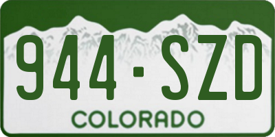 CO license plate 944SZD