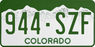 CO license plate 944SZF