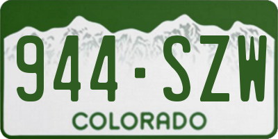 CO license plate 944SZW