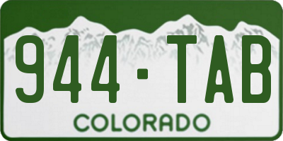 CO license plate 944TAB