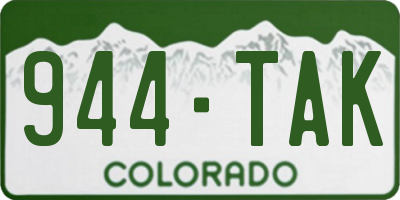 CO license plate 944TAK