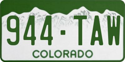 CO license plate 944TAW