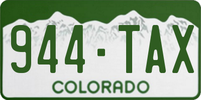 CO license plate 944TAX