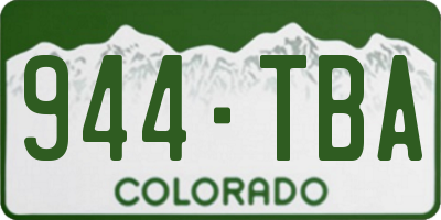 CO license plate 944TBA