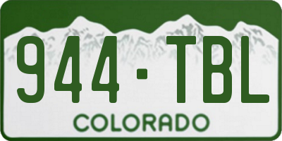CO license plate 944TBL