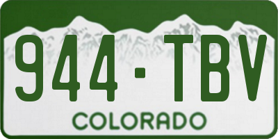 CO license plate 944TBV