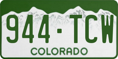 CO license plate 944TCW
