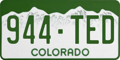 CO license plate 944TED