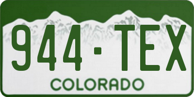 CO license plate 944TEX