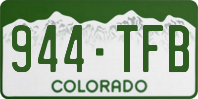 CO license plate 944TFB