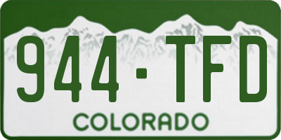 CO license plate 944TFD