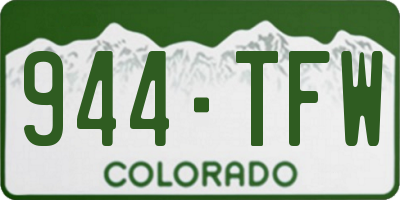 CO license plate 944TFW
