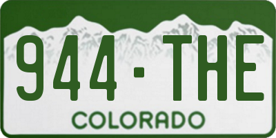 CO license plate 944THE