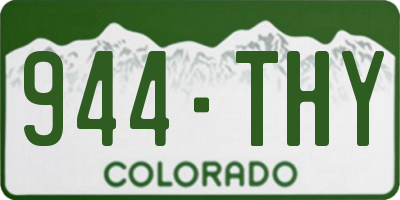 CO license plate 944THY