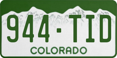 CO license plate 944TID