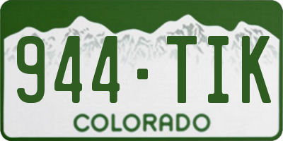 CO license plate 944TIK