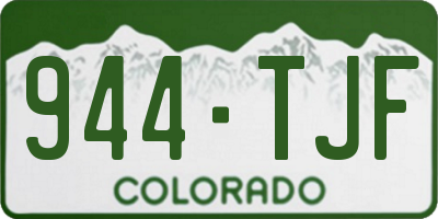 CO license plate 944TJF