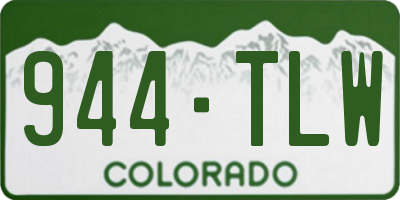 CO license plate 944TLW