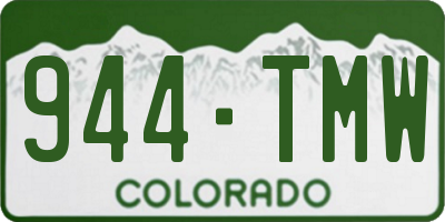 CO license plate 944TMW