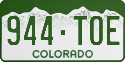 CO license plate 944TOE