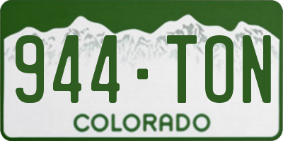 CO license plate 944TON