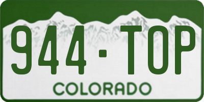 CO license plate 944TOP