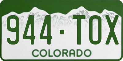 CO license plate 944TOX