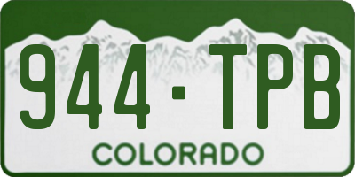 CO license plate 944TPB