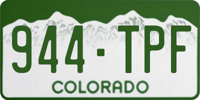 CO license plate 944TPF