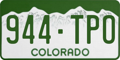 CO license plate 944TPO