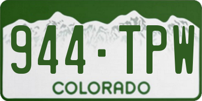 CO license plate 944TPW