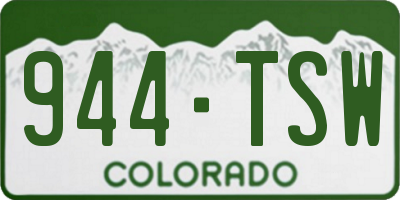CO license plate 944TSW