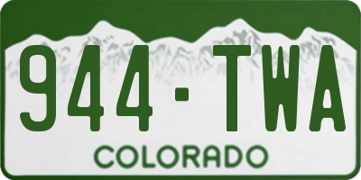CO license plate 944TWA