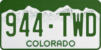 CO license plate 944TWD