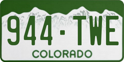 CO license plate 944TWE