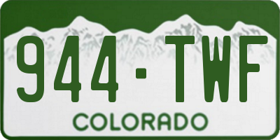 CO license plate 944TWF