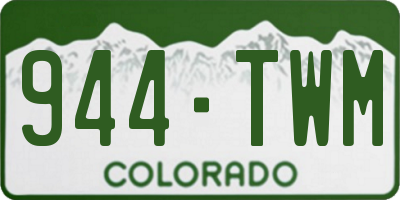 CO license plate 944TWM