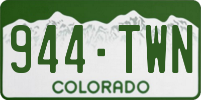 CO license plate 944TWN